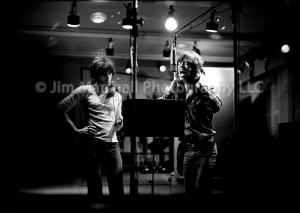 Keith Richards and Mick Jagger in the recording studio, 1972