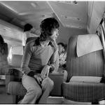 Mick Jagger on an airplane, 1972