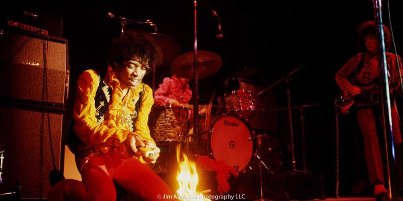 Jimi Hendrix Burning His Guitar